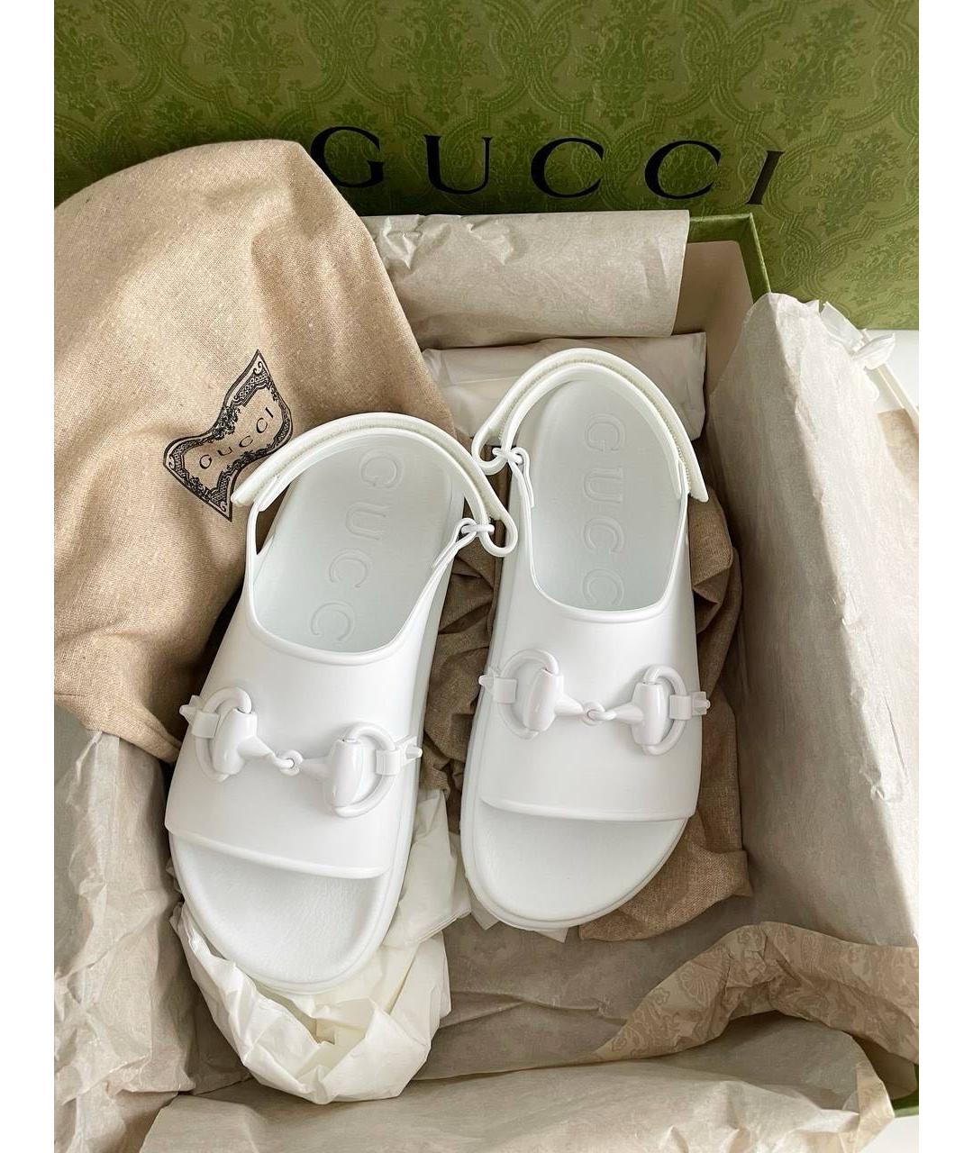 GUCCI Белые сандалии, фото 2