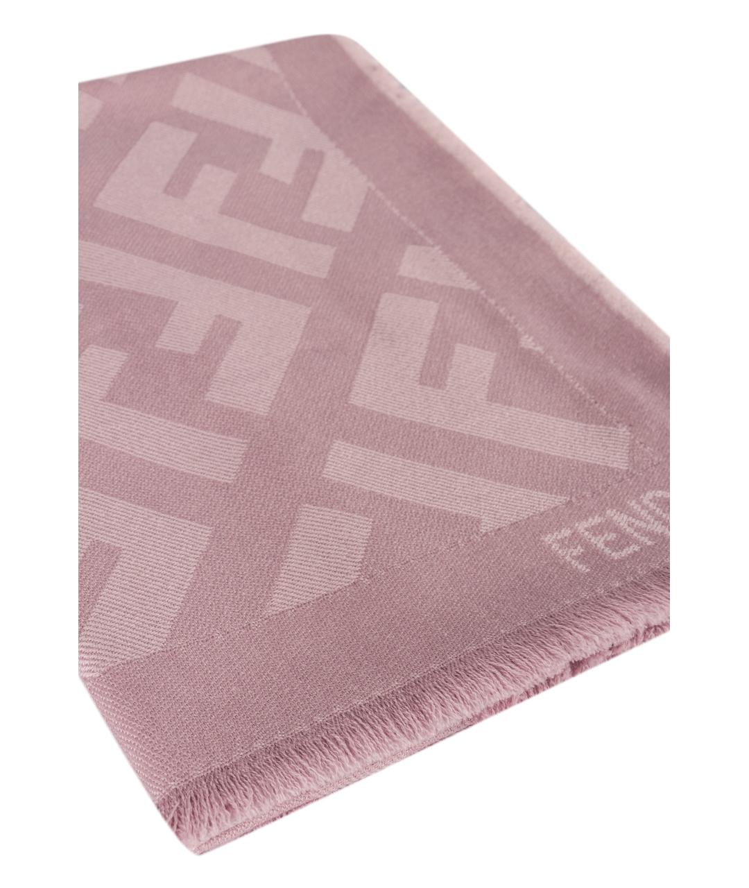 FENDI Розовый шерстяной шарф, фото 3