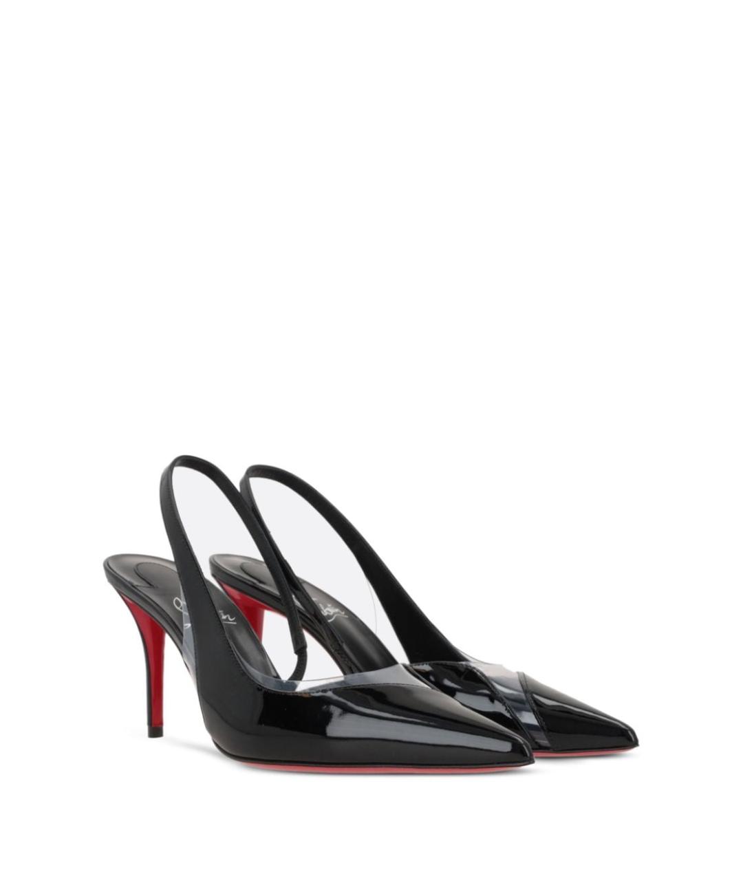 CHRISTIAN LOUBOUTIN Черные кожаные туфли, фото 3