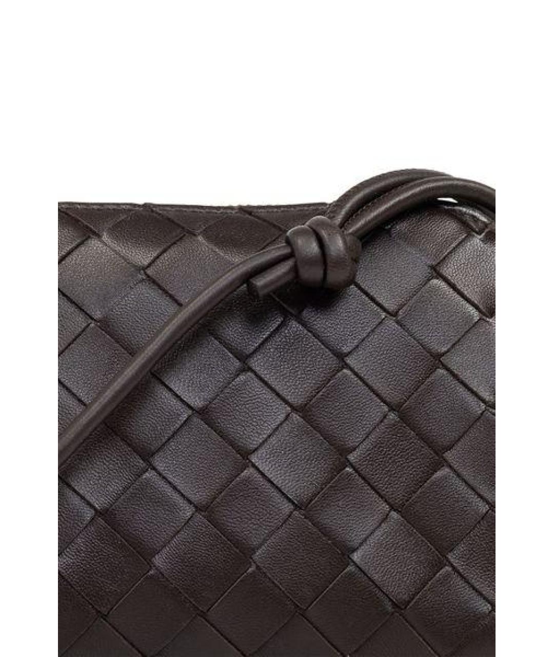 BOTTEGA VENETA Коричневая кожаная сумка через плечо, фото 5