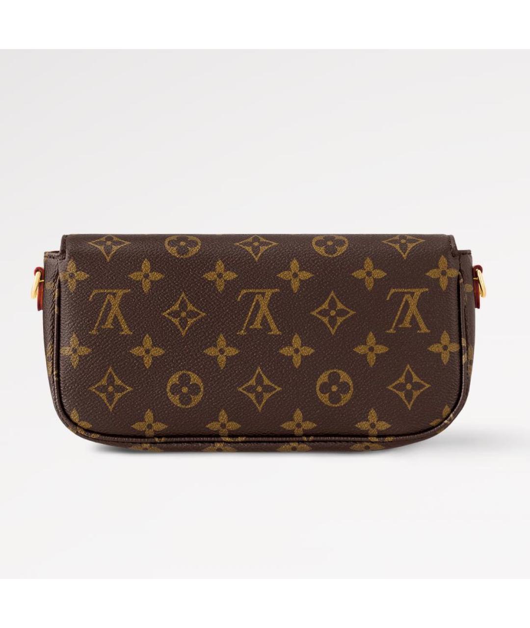 LOUIS VUITTON Коричневая кожаная сумка через плечо, фото 3