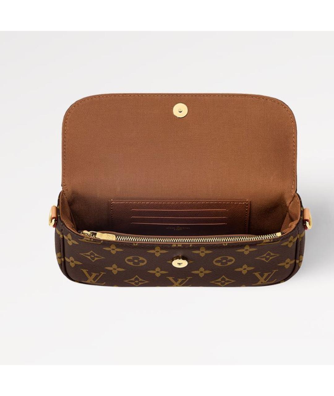 LOUIS VUITTON Коричневая кожаная сумка через плечо, фото 2