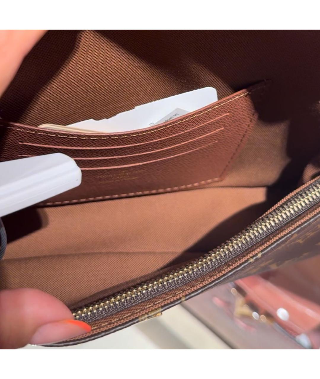 LOUIS VUITTON Коричневая кожаная сумка через плечо, фото 7