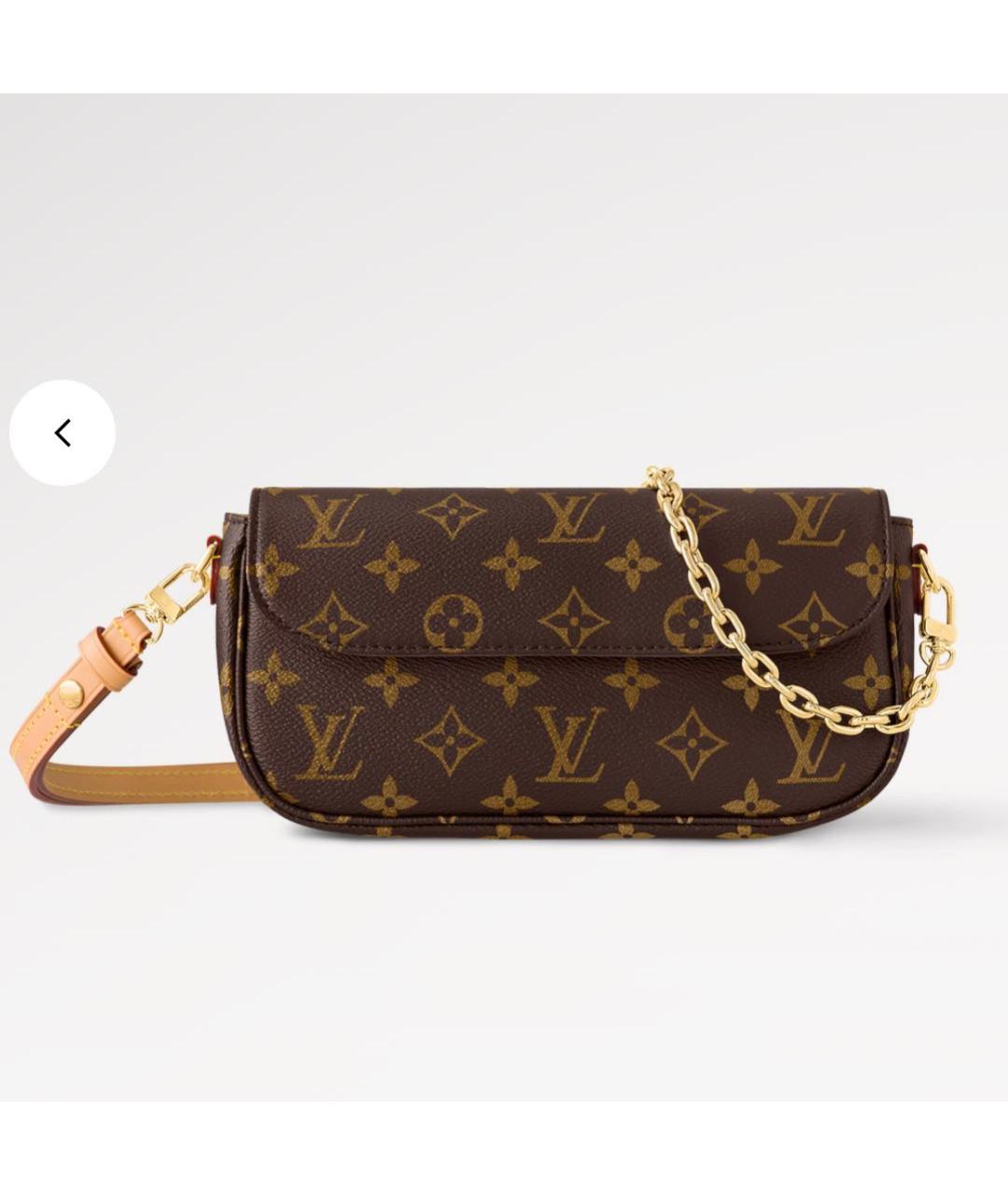 LOUIS VUITTON Коричневая кожаная сумка через плечо, фото 9
