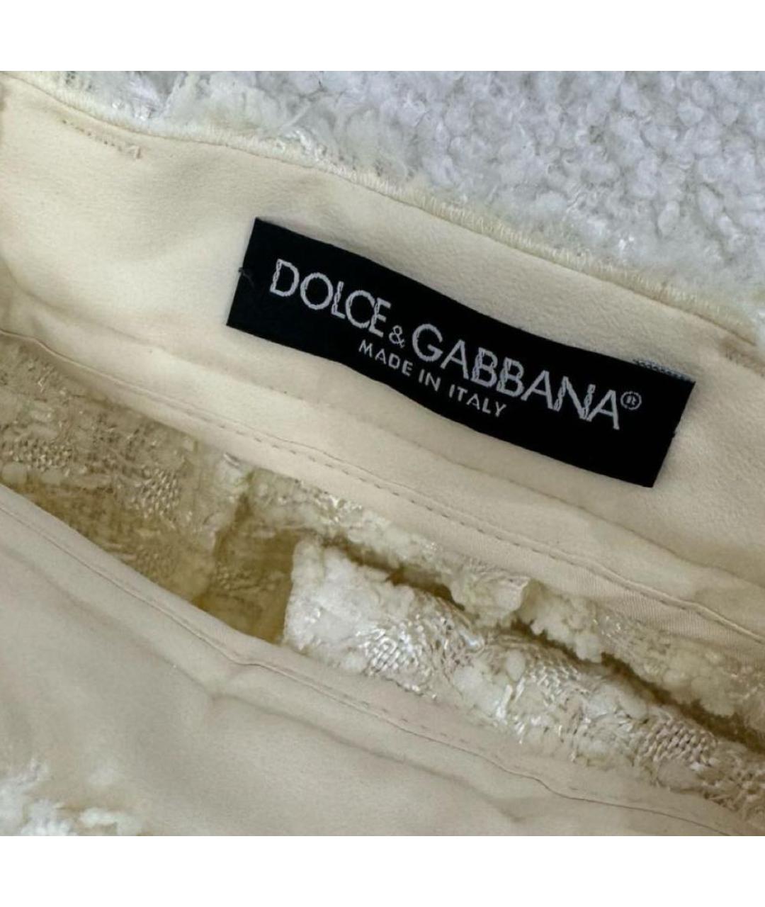 DOLCE&GABBANA Бежевая твидовая юбка макси, фото 7