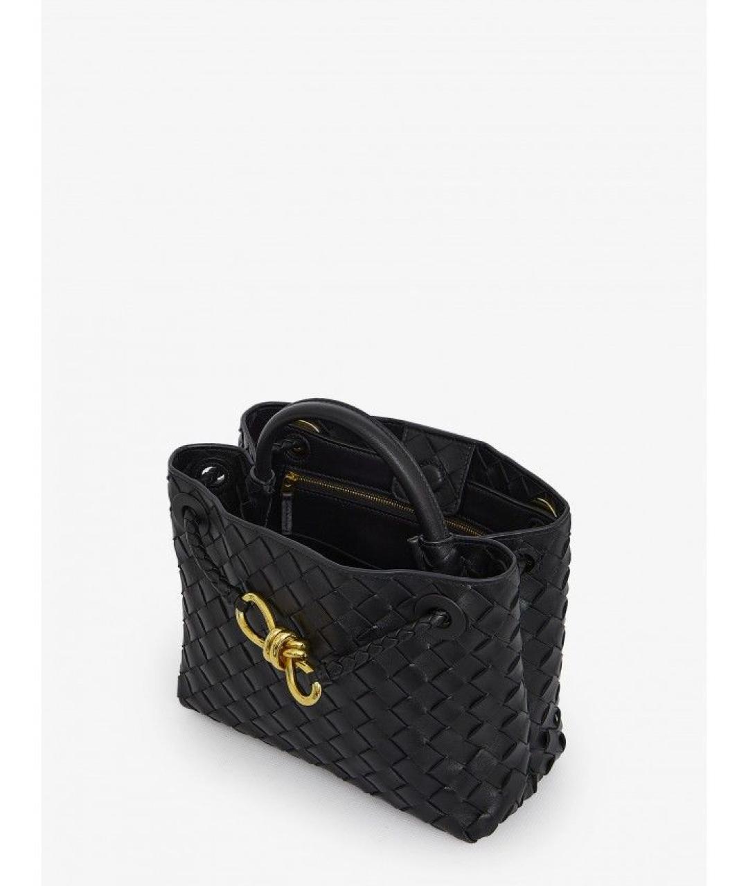 BOTTEGA VENETA Черная кожаная сумка тоут, фото 4