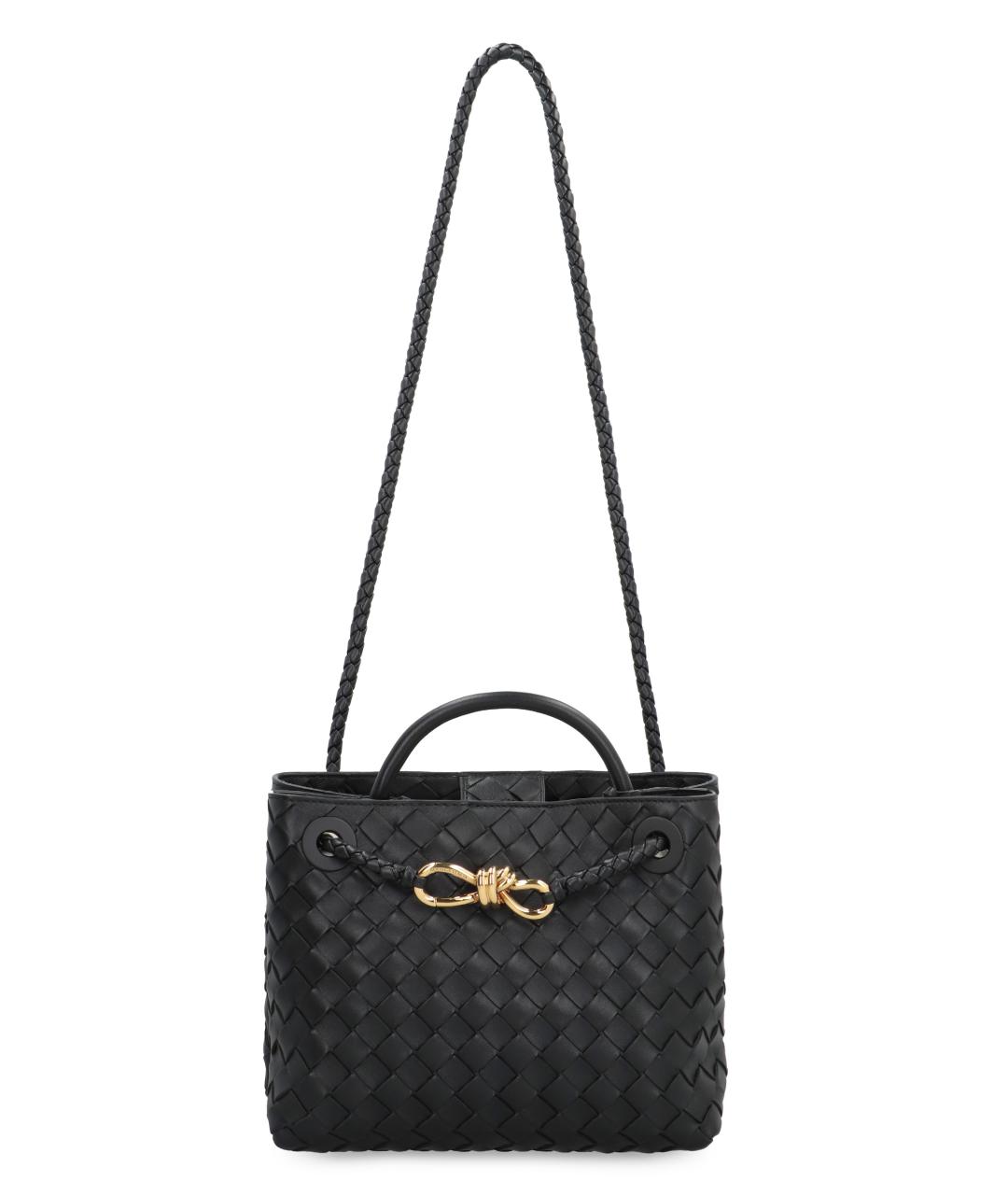 BOTTEGA VENETA Черная кожаная сумка тоут, фото 5