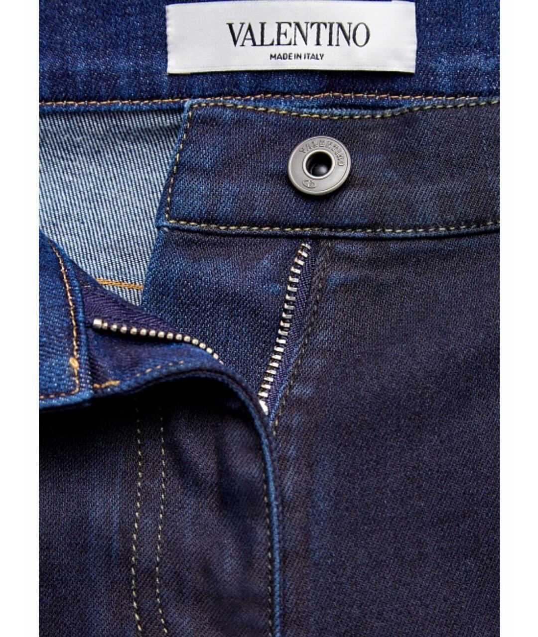 VALENTINO Темно-синие хлопко-эластановые джинсы клеш, фото 4