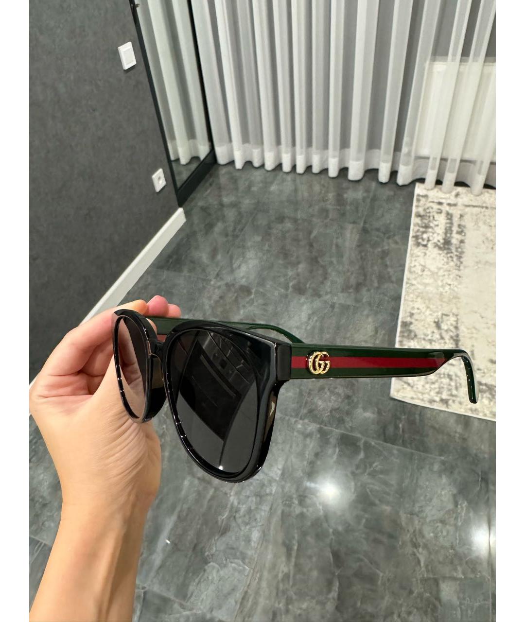 GUCCI Черные пластиковые солнцезащитные очки, фото 3