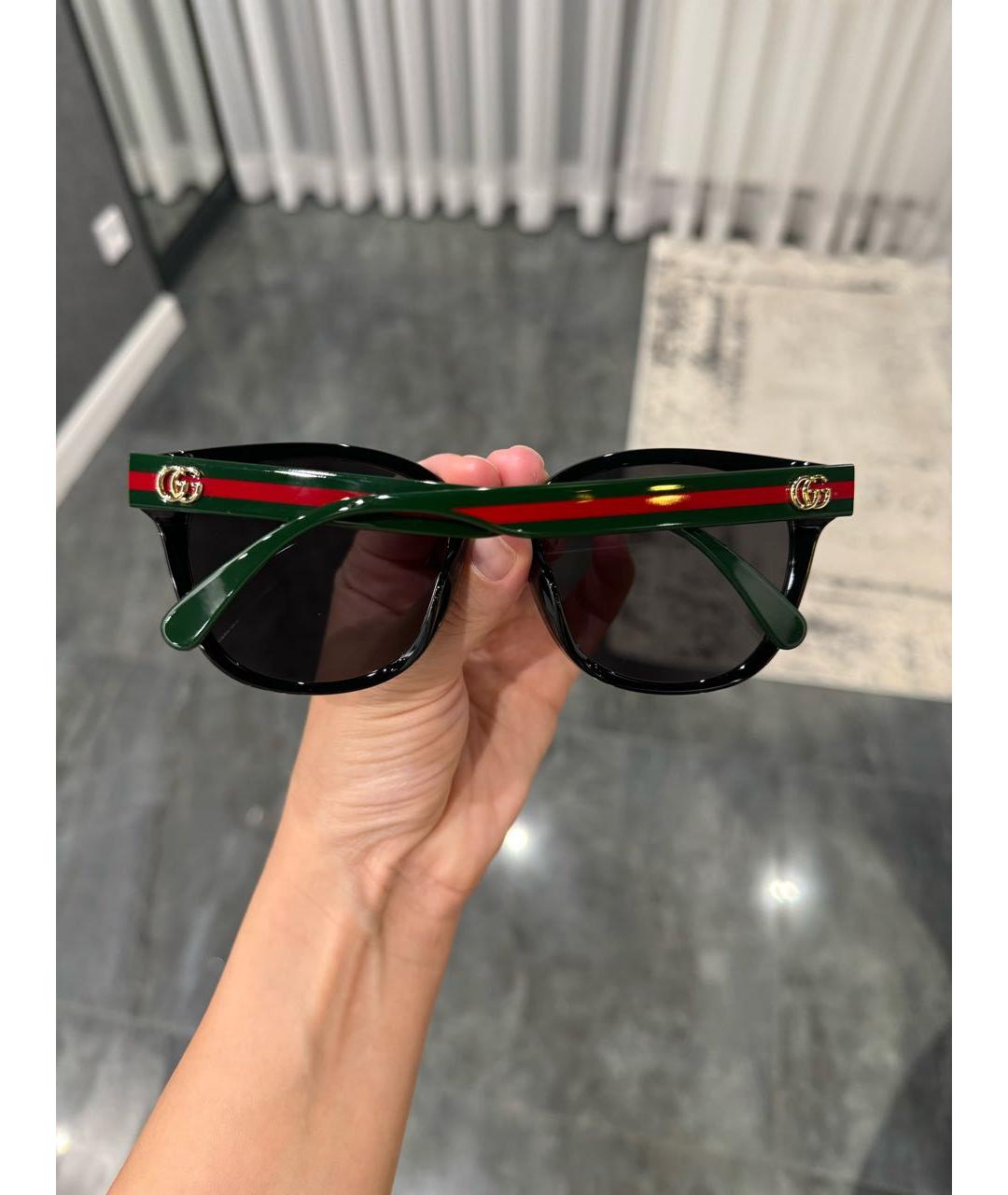 GUCCI Черные пластиковые солнцезащитные очки, фото 9