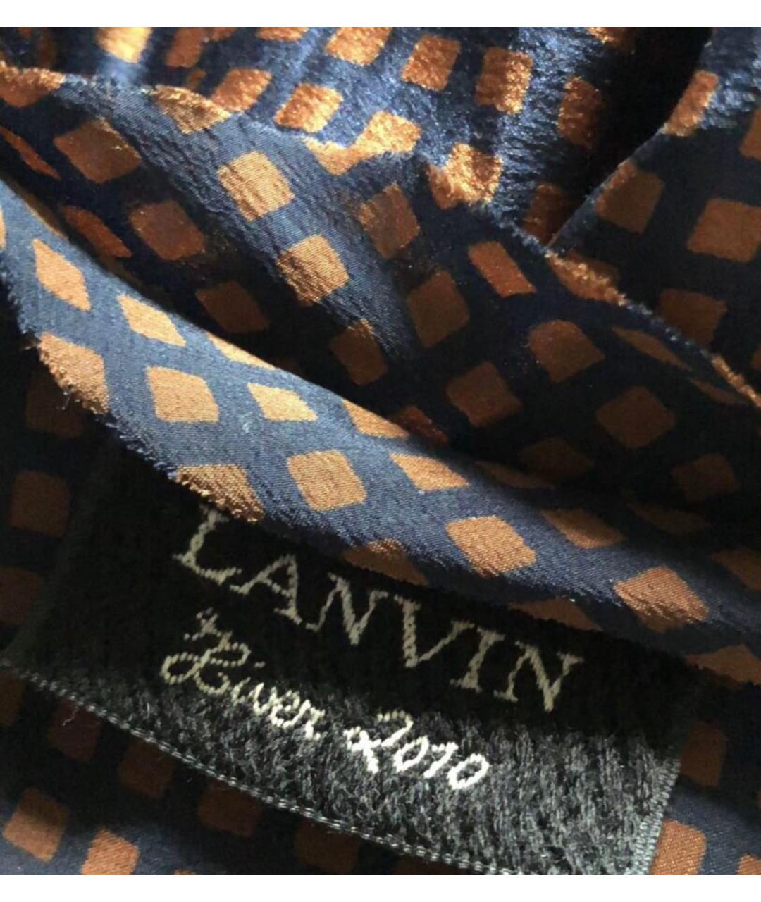 LANVIN Коричневое шелковое коктейльное платье, фото 3