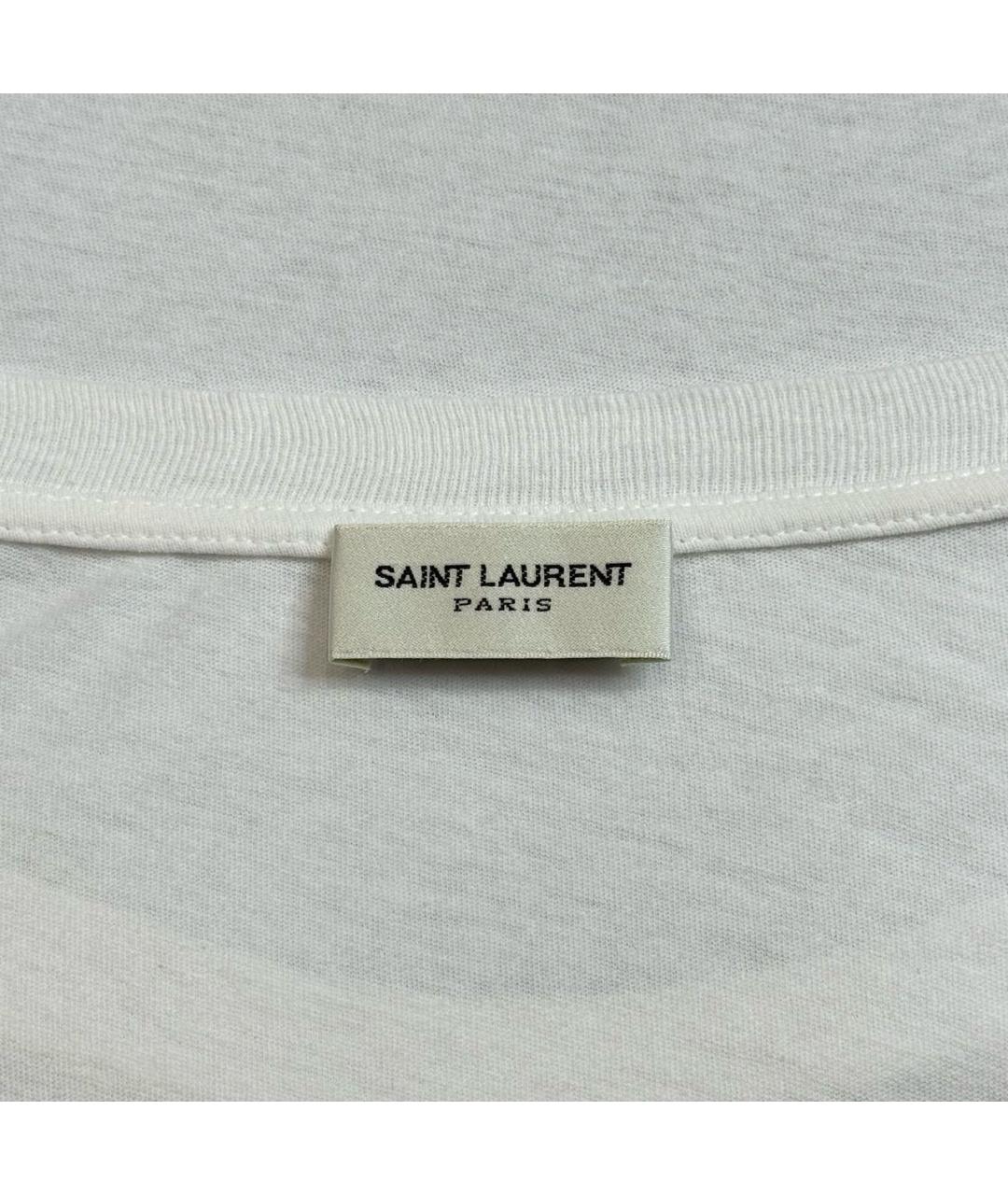 SAINT LAURENT Белая хлопковая футболка, фото 5