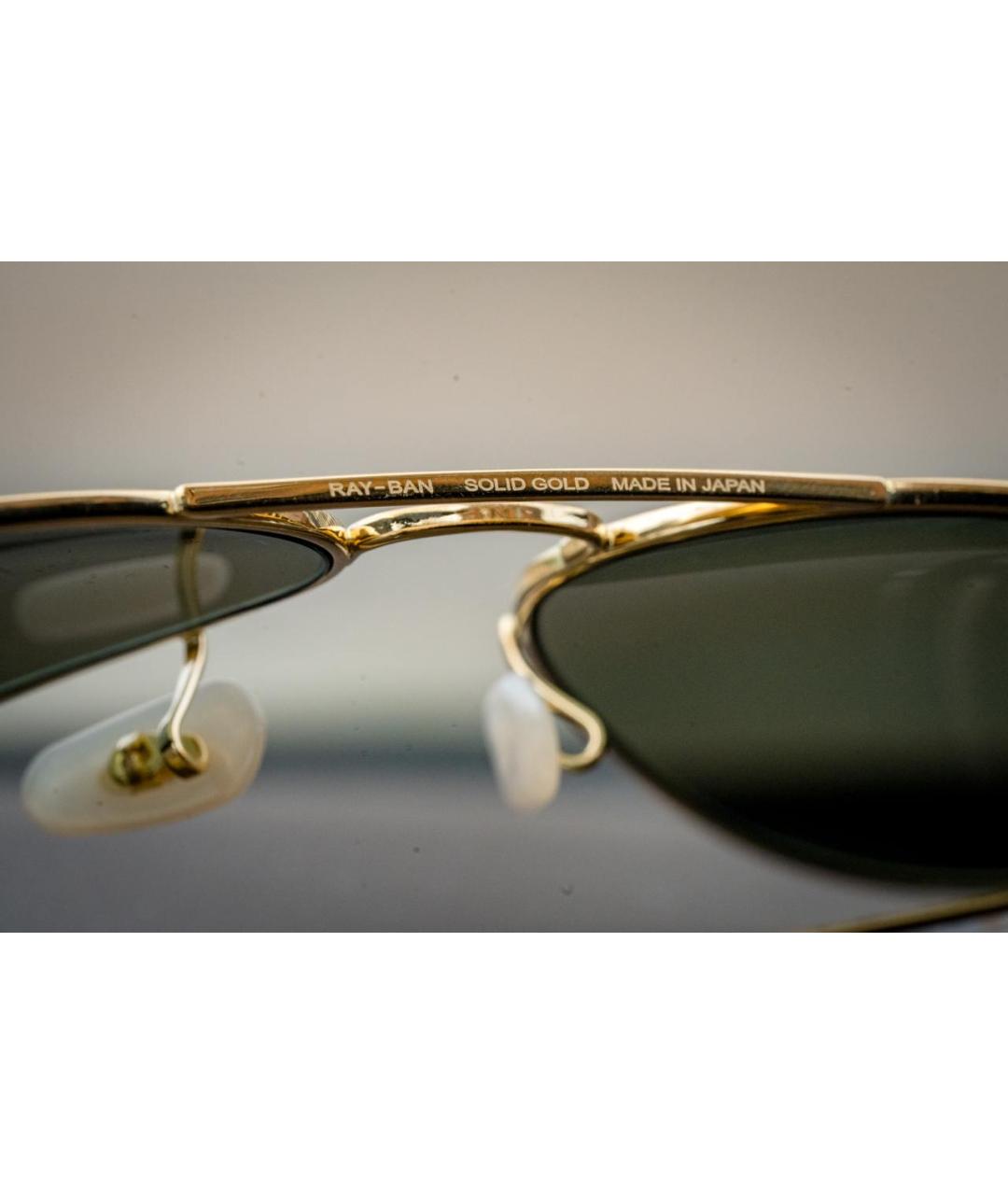 RAY BAN Золотые солнцезащитные очки, фото 8