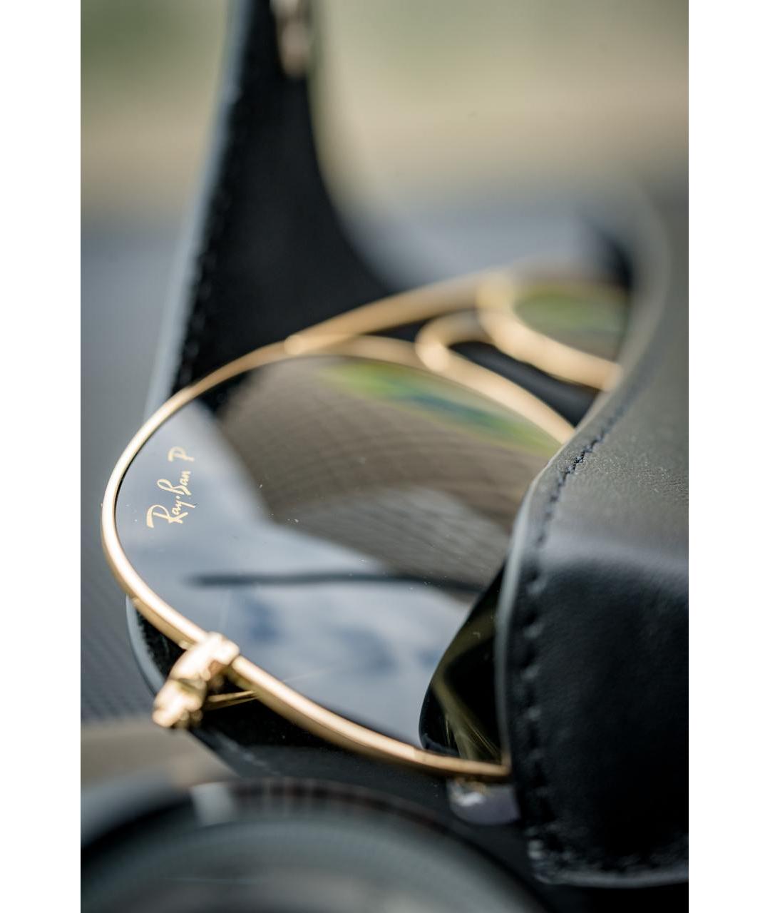 RAY BAN Золотые солнцезащитные очки, фото 7