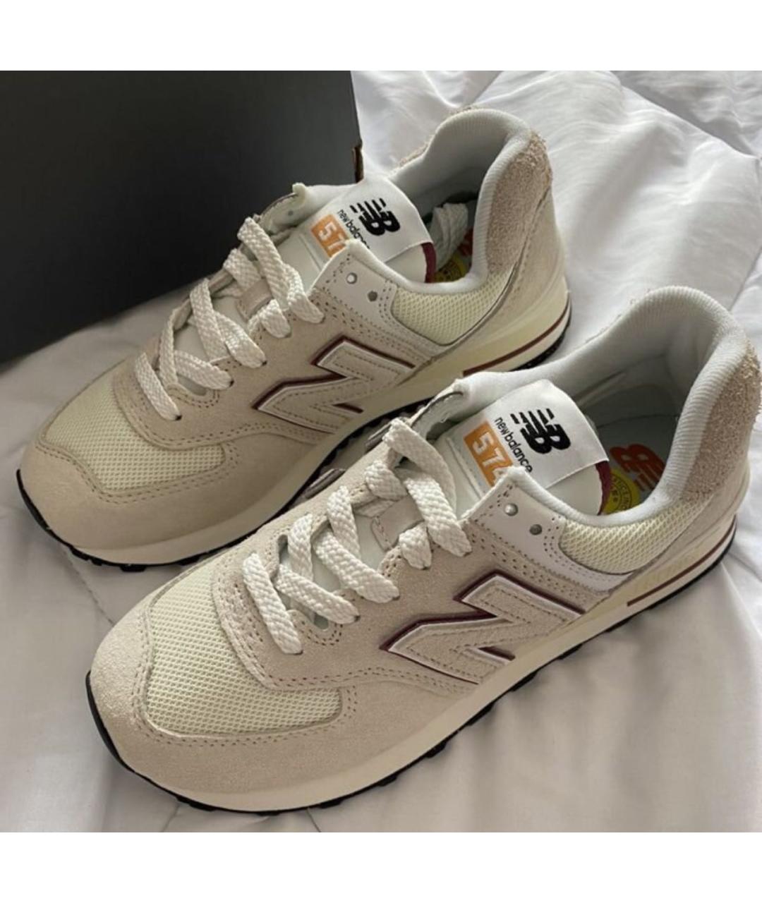 NEW BALANCE Бежевые замшевые кроссовки, фото 7