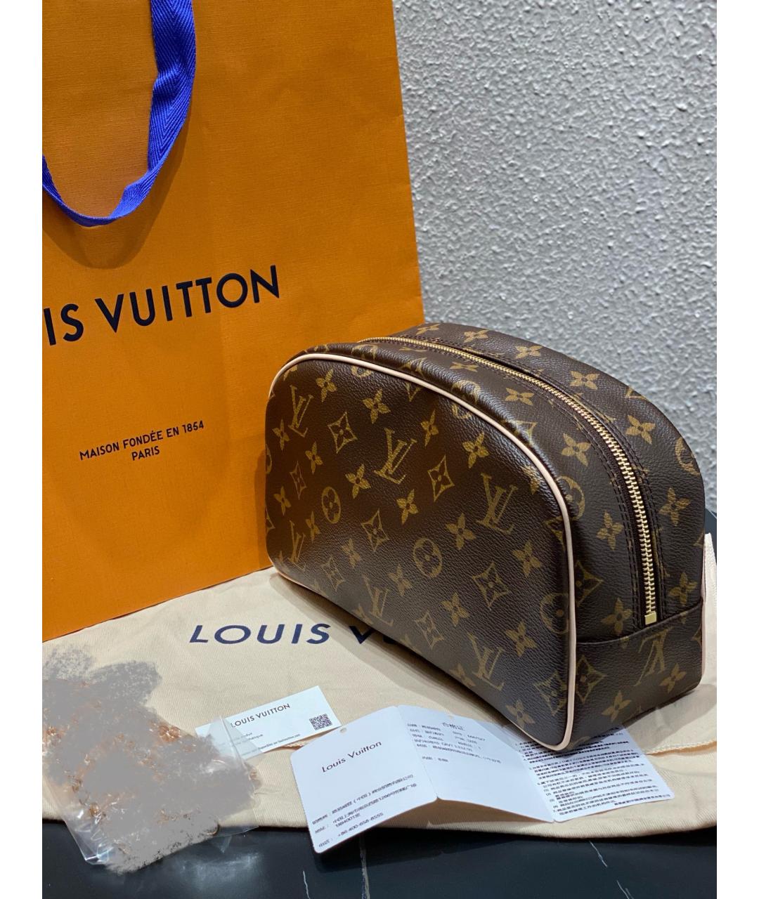 LOUIS VUITTON Коричневая сумка тоут из искусственной кожи, фото 3