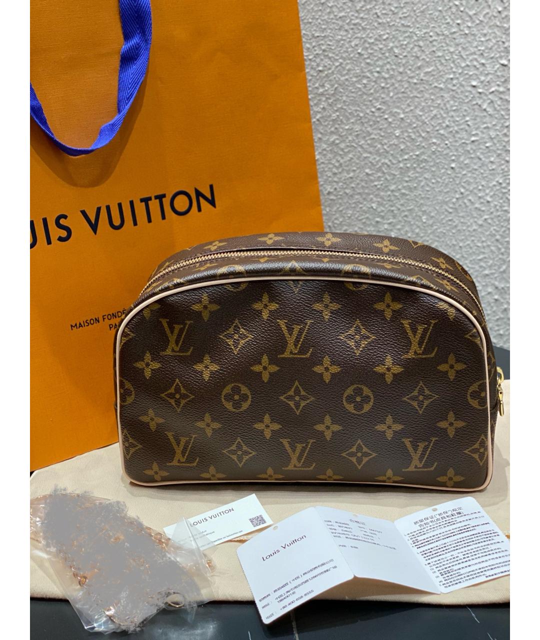 LOUIS VUITTON Коричневая сумка тоут из искусственной кожи, фото 9