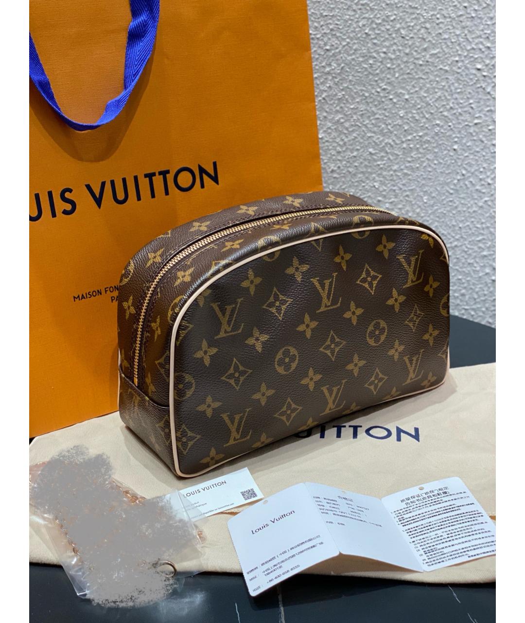 LOUIS VUITTON Коричневая сумка тоут из искусственной кожи, фото 2