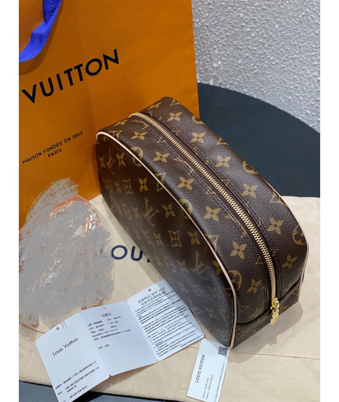 LOUIS VUITTON Коричневая сумка тоут из искусственной кожи, фото 8