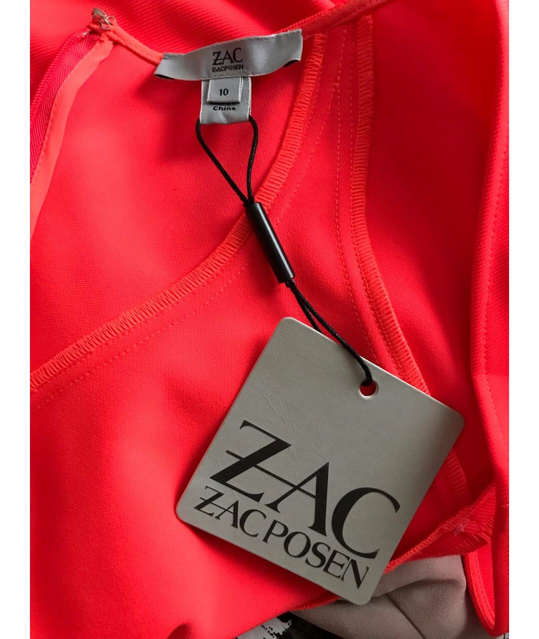 ZAC POSEN Коралловое полиэстеровое вечернее платье, фото 4