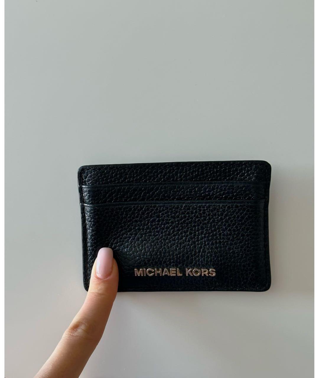 MICHAEL KORS Черный кожаный кардхолдер, фото 2