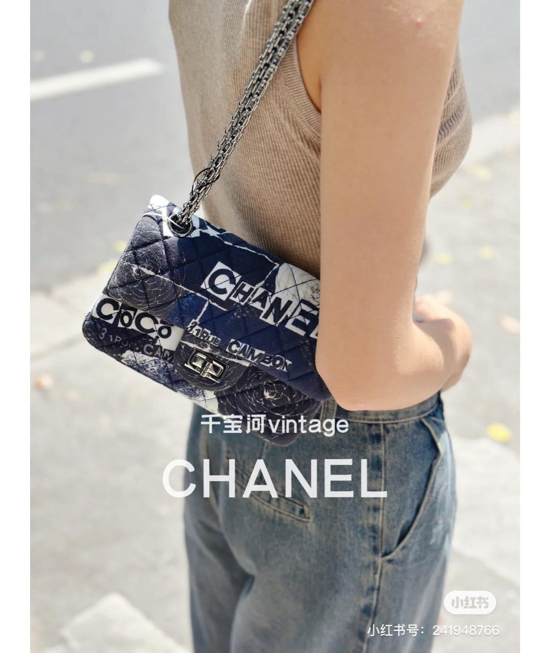 CHANEL Голубая деним сумка через плечо, фото 8