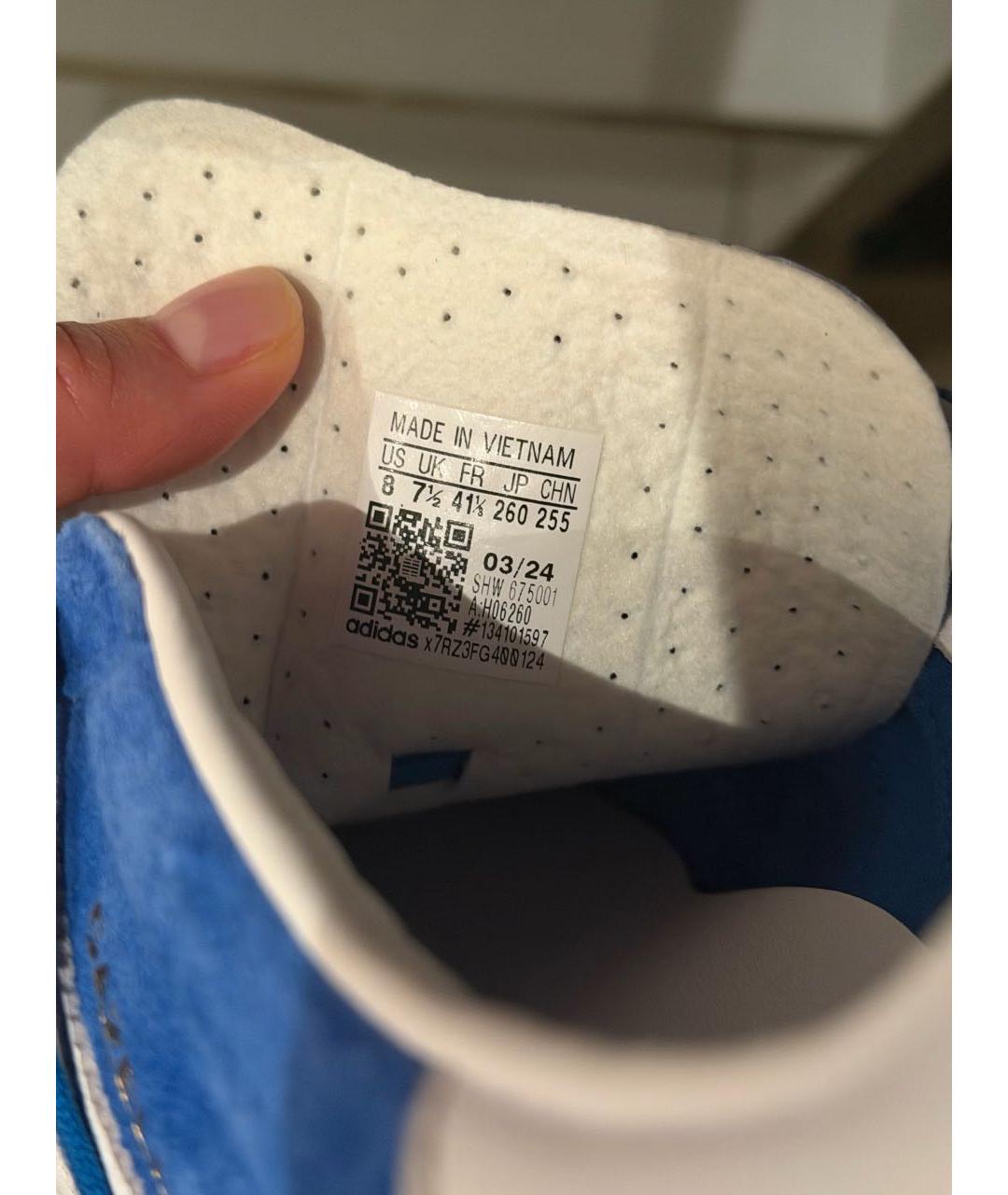 ADIDAS Синие замшевые низкие кроссовки / кеды, фото 6