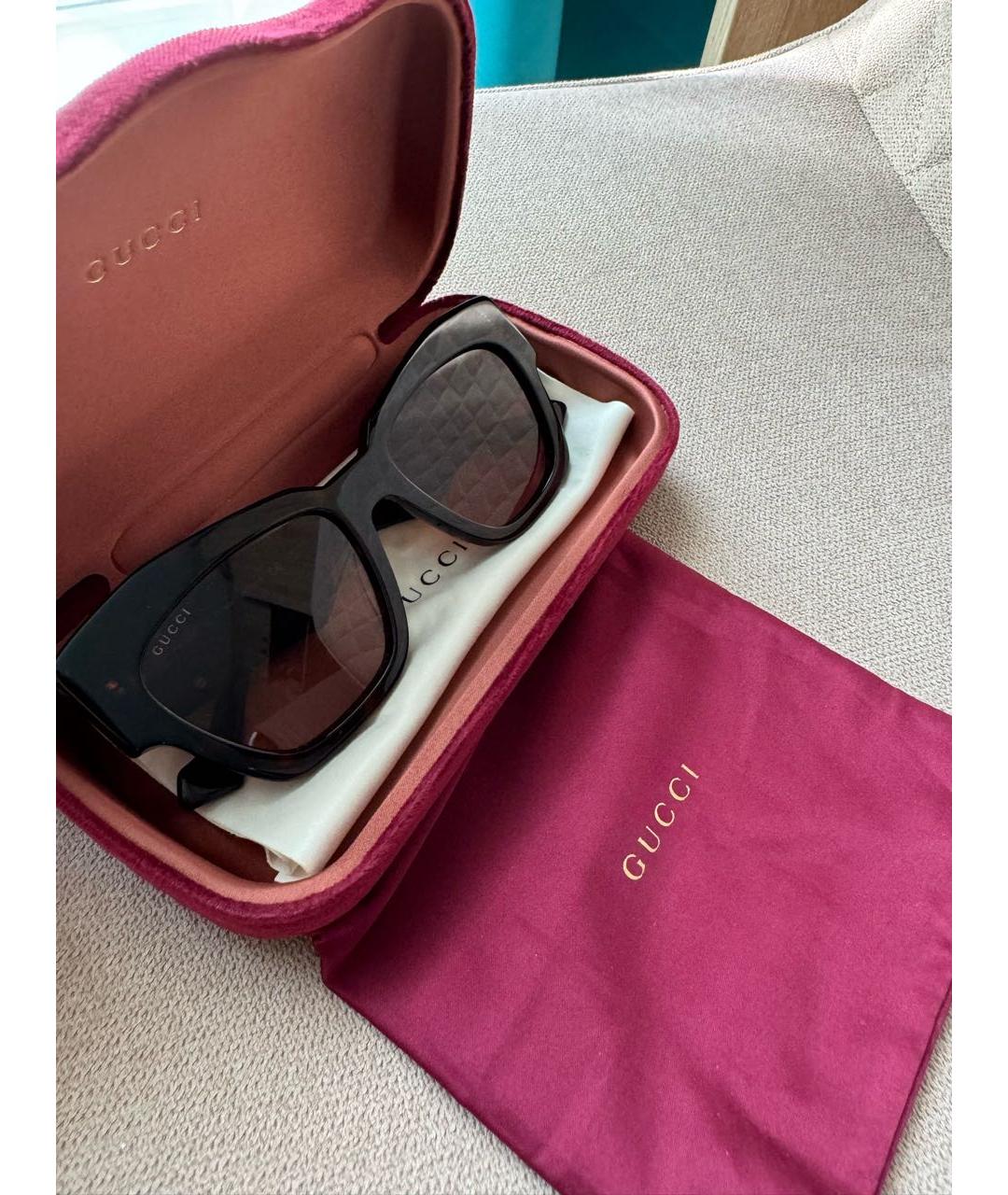 GUCCI Коричневые пластиковые солнцезащитные очки, фото 8