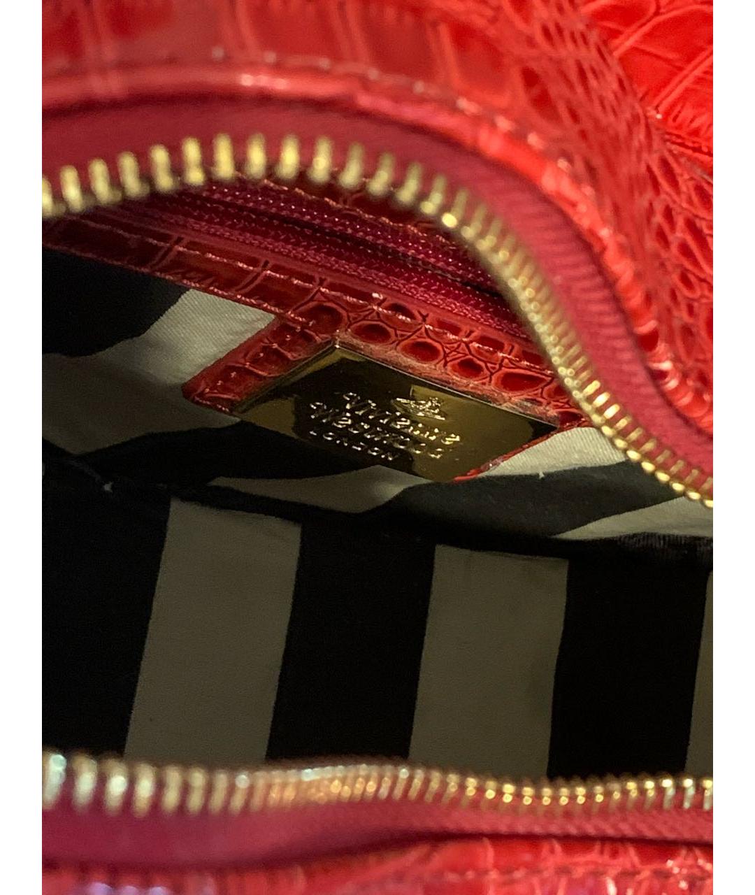 VIVIENNE WESTWOOD Красная сумка с короткими ручками из искусственной кожи, фото 4