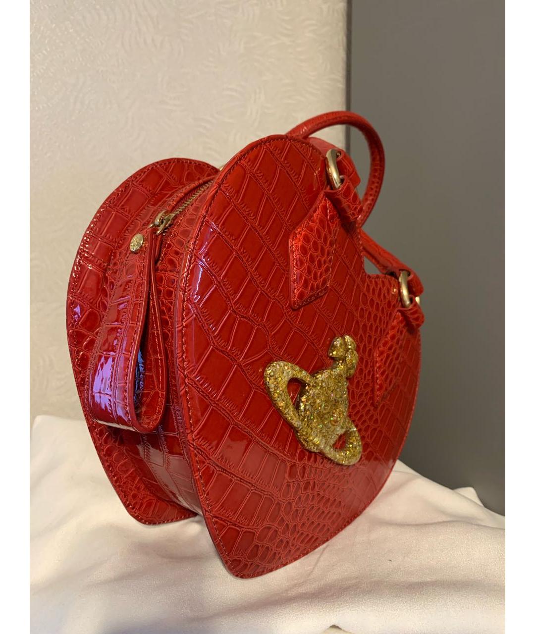 VIVIENNE WESTWOOD Красная сумка с короткими ручками из искусственной кожи, фото 2