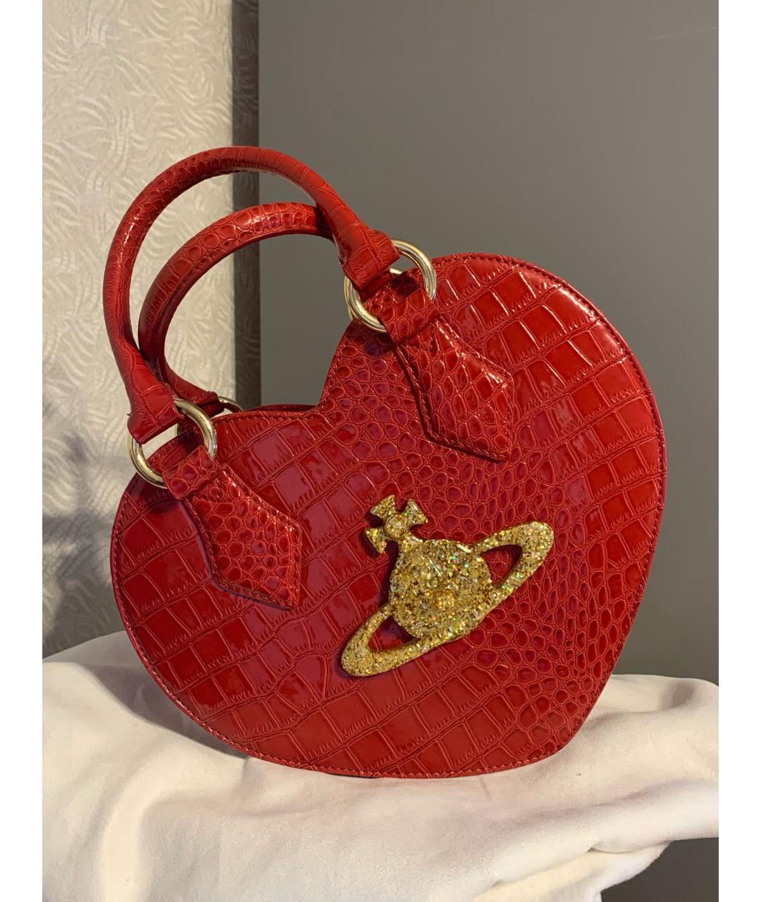 VIVIENNE WESTWOOD Красная сумка с короткими ручками из искусственной кожи, фото 9