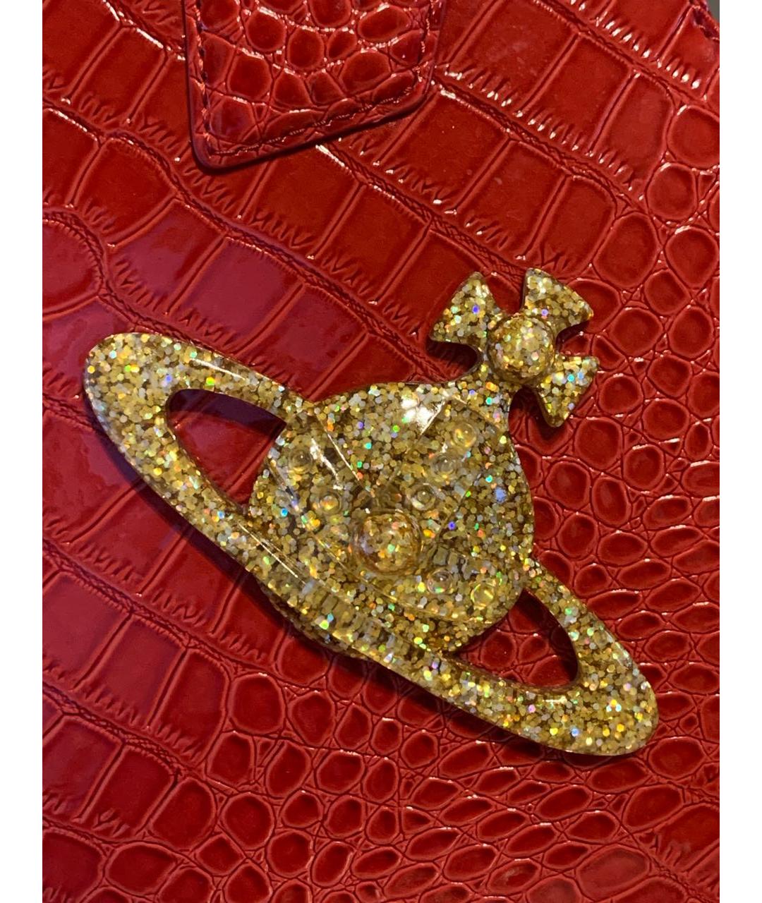 VIVIENNE WESTWOOD Красная сумка с короткими ручками из искусственной кожи, фото 7