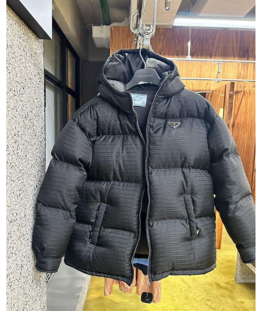 PRADA Черный полиамидовый пуховик, фото 4