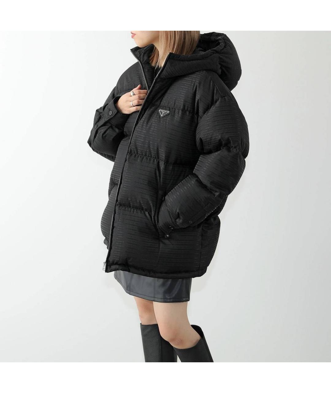 PRADA Черный полиамидовый пуховик, фото 5