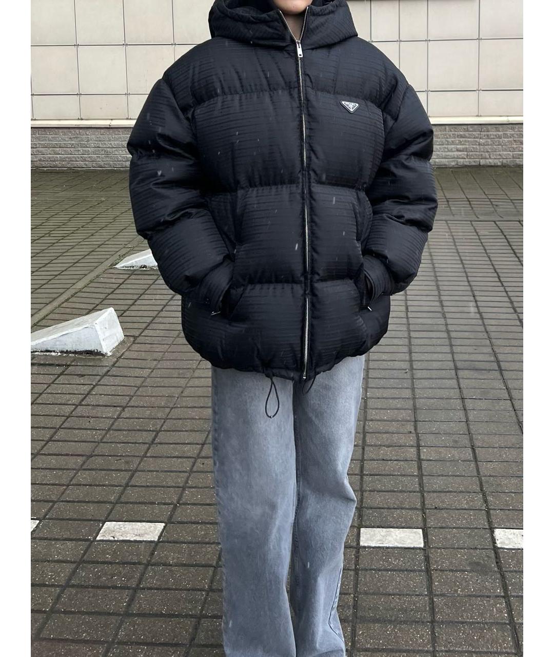 PRADA Черный полиамидовый пуховик, фото 2