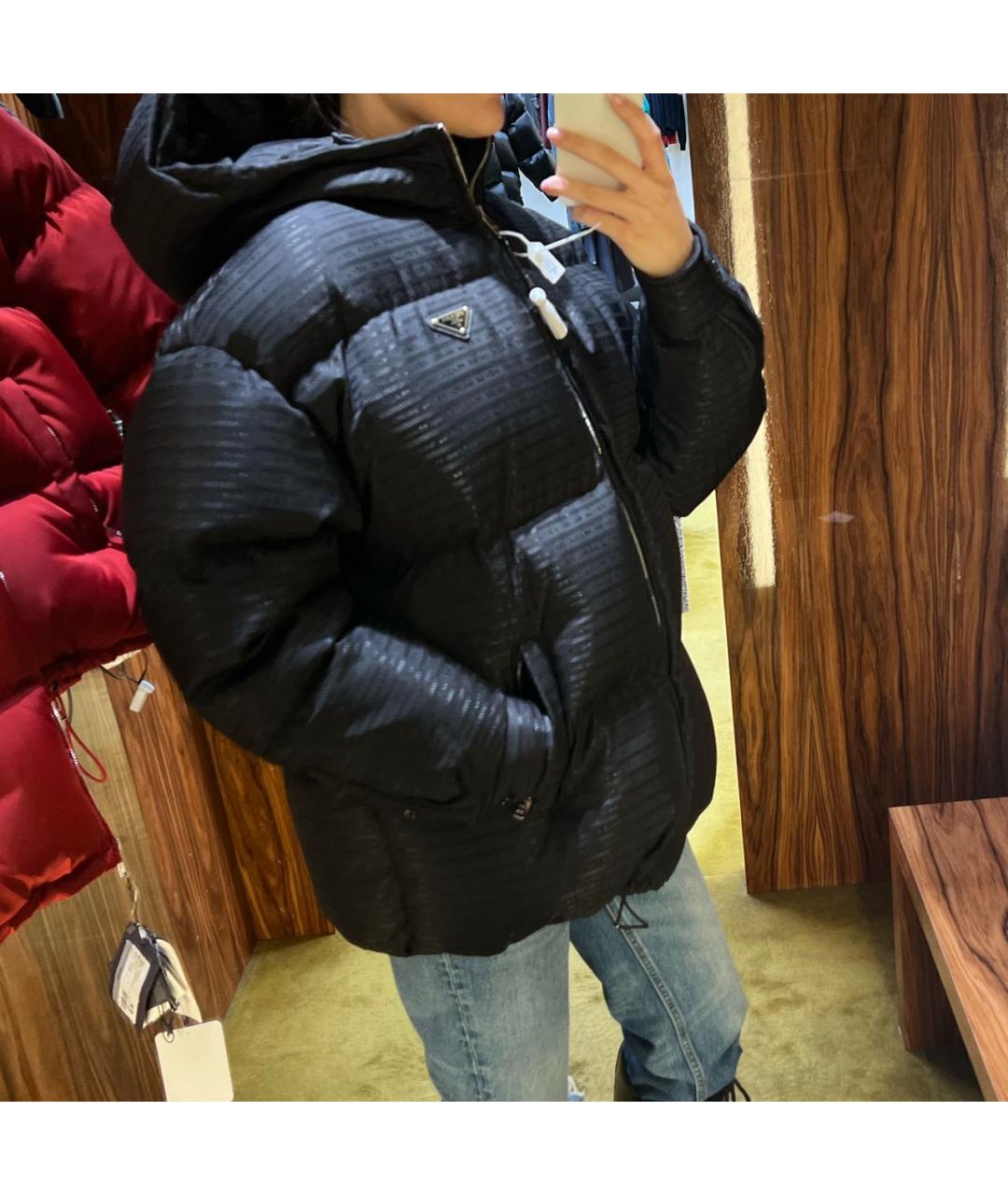 PRADA Черный полиамидовый пуховик, фото 5