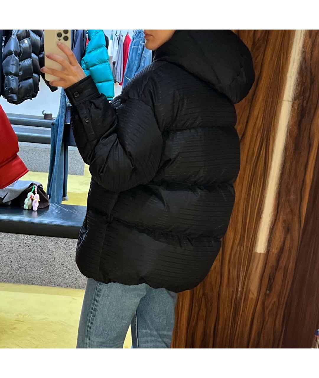 PRADA Черный полиамидовый пуховик, фото 7