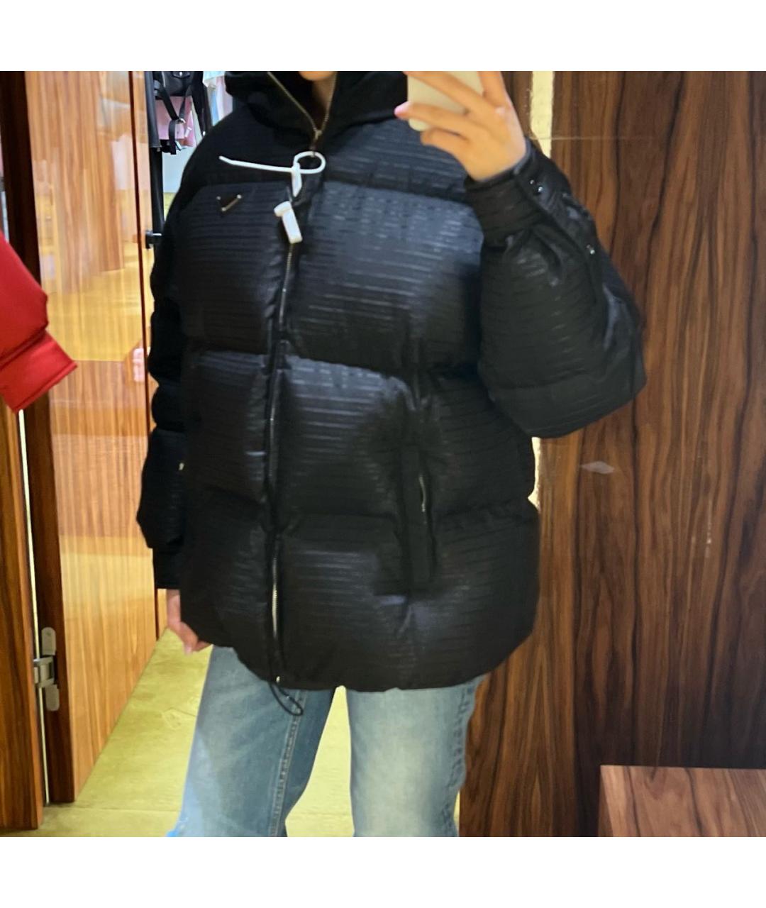 PRADA Черный полиамидовый пуховик, фото 8