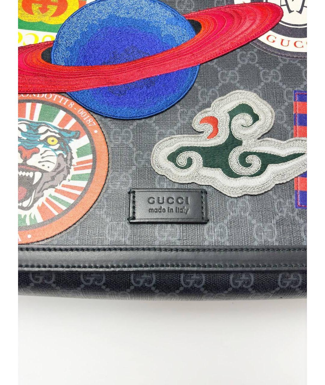 GUCCI Антрацитовая кожаная сумка на плечо, фото 5