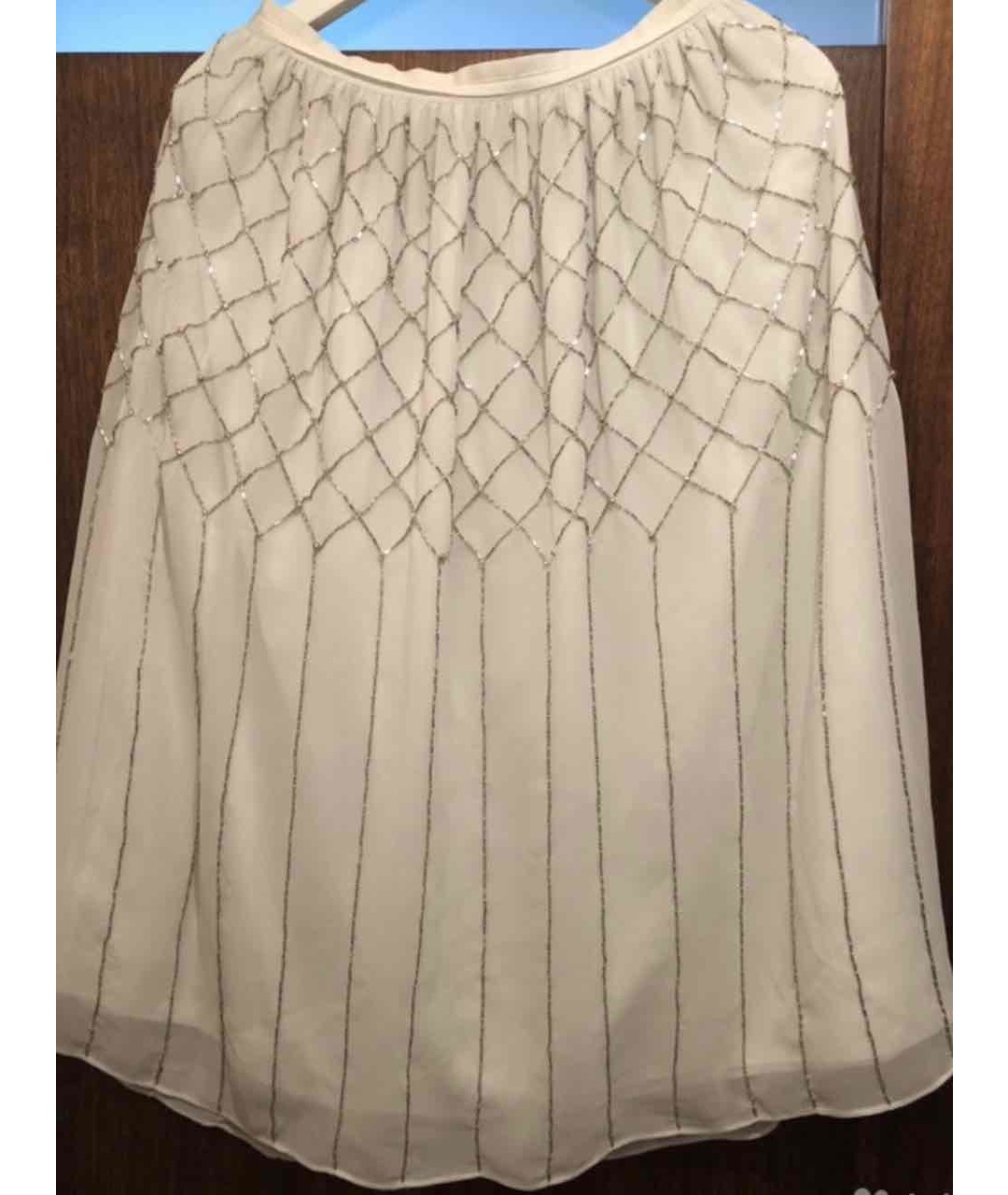 NEEDLE & THREAD Белая полиэстеровая юбка миди, фото 3