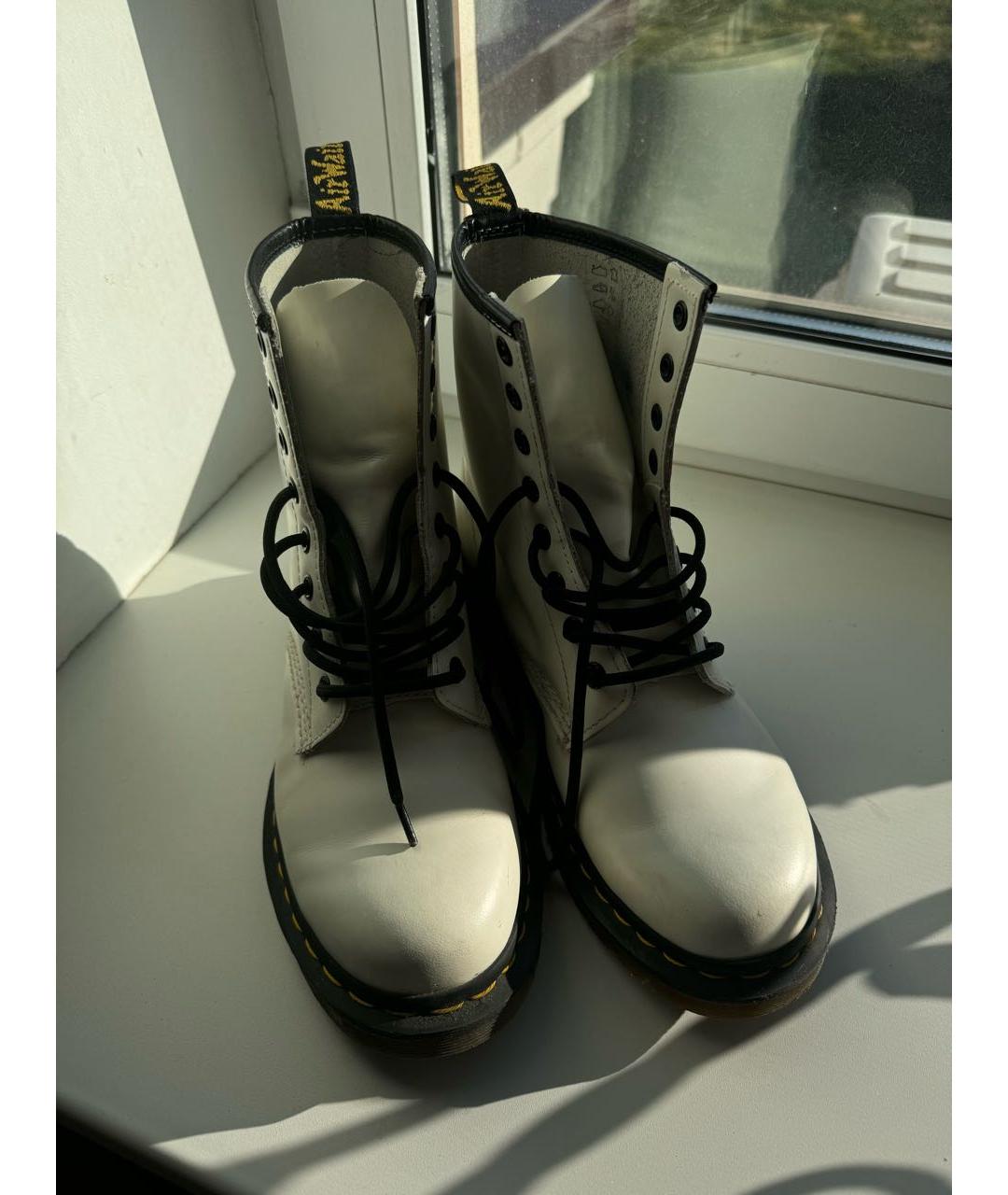 DR. MARTENS Белые кожаные ботинки, фото 5