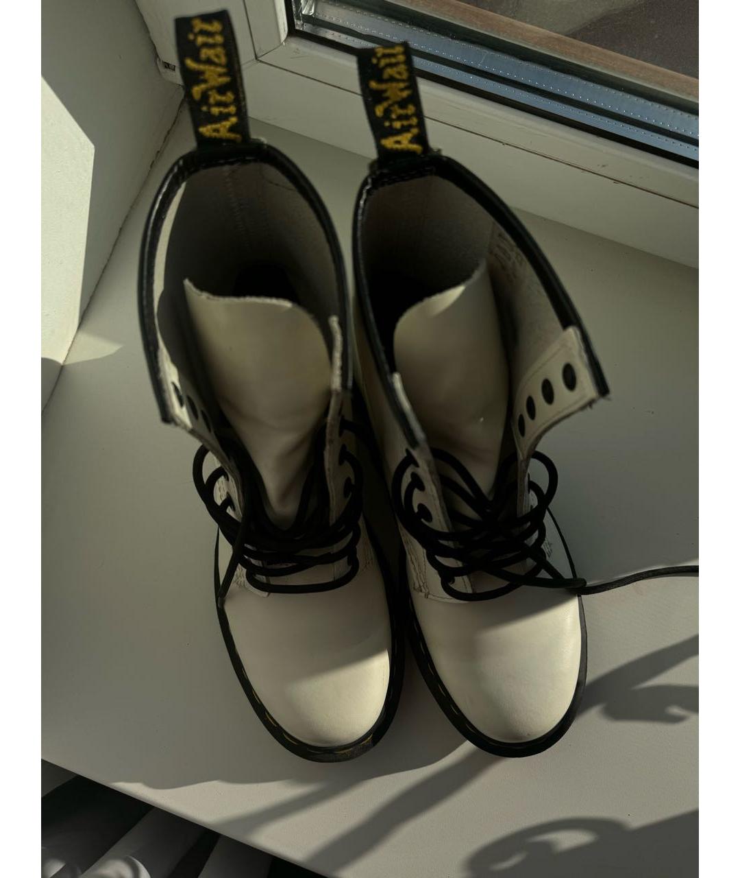 DR. MARTENS Белые кожаные ботинки, фото 6