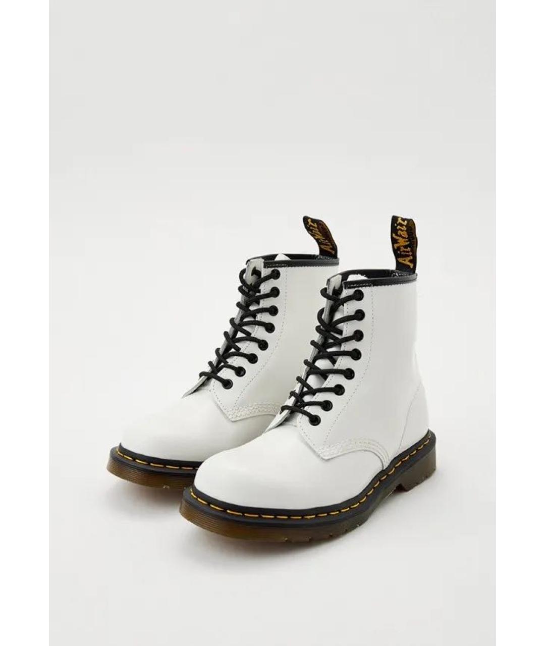 DR. MARTENS Белые кожаные ботинки, фото 2