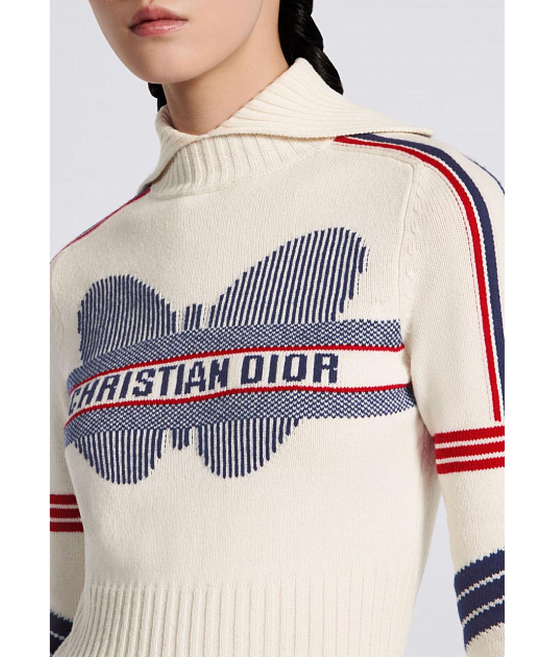 CHRISTIAN DIOR Белый шерстяной джемпер / свитер, фото 5