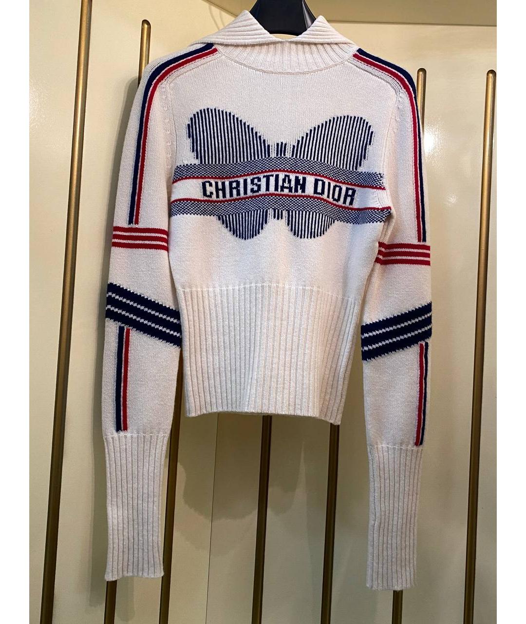 CHRISTIAN DIOR Белый шерстяной джемпер / свитер, фото 6