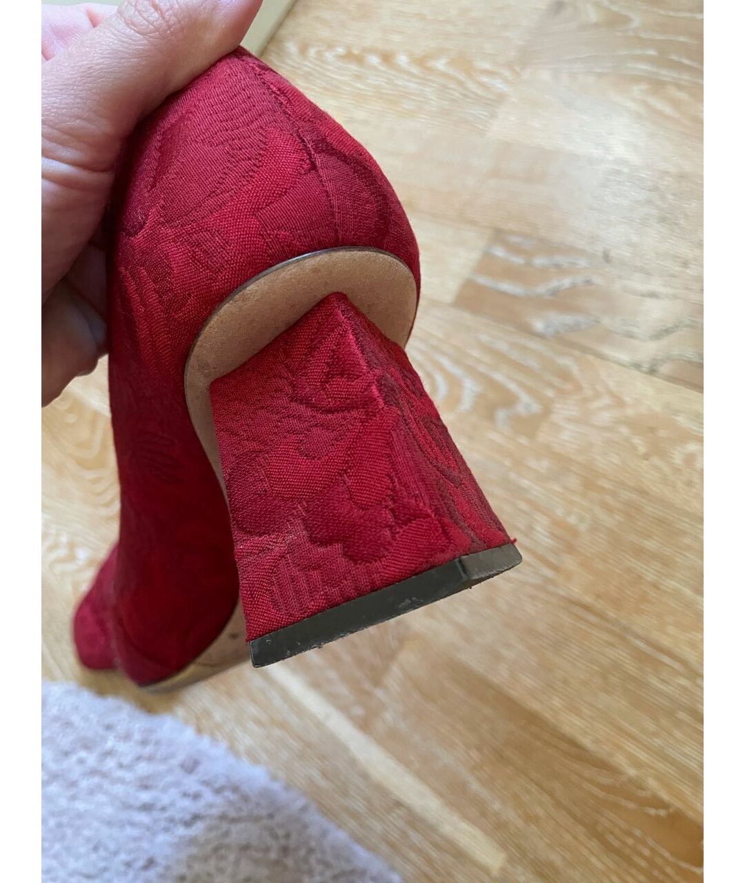 DOLCE&GABBANA Красные текстильные туфли, фото 4