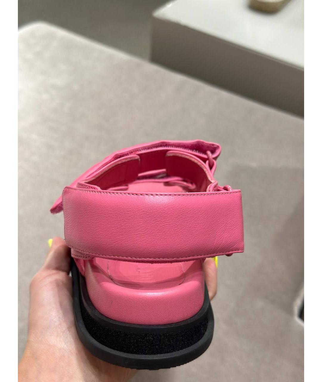 JIMMY CHOO Розовые кожаные сандалии, фото 4