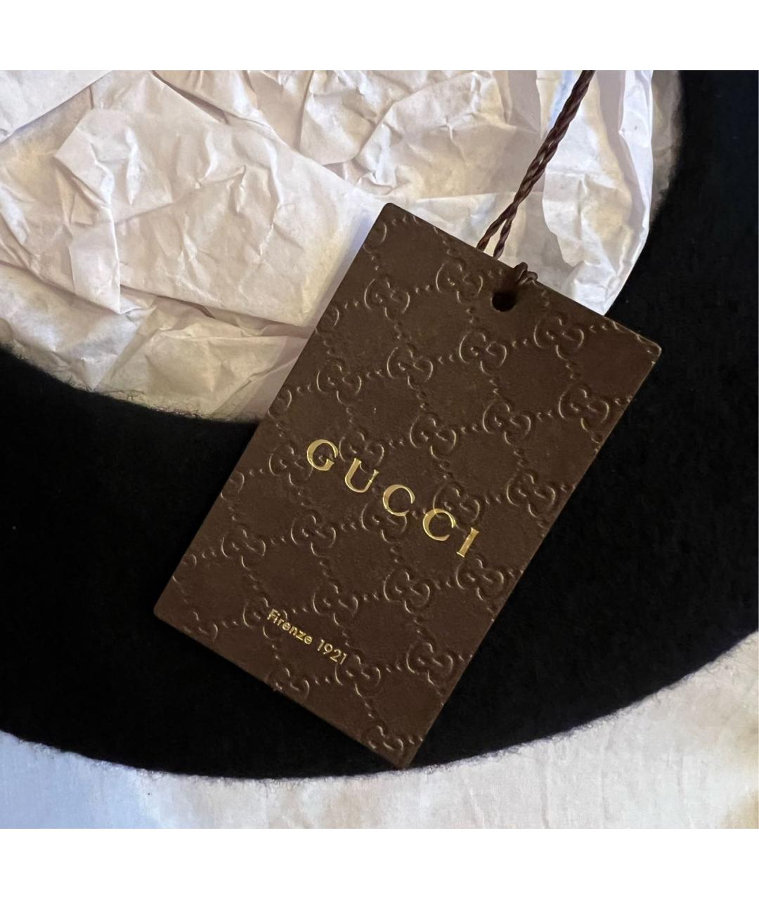 GUCCI Черная шерстяная шляпа, фото 5