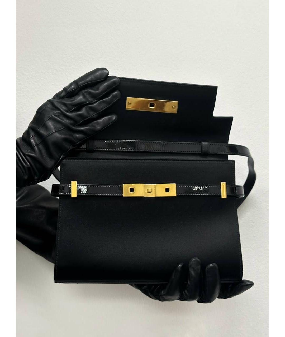 SAINT LAURENT Черная кожаная сумка через плечо, фото 4