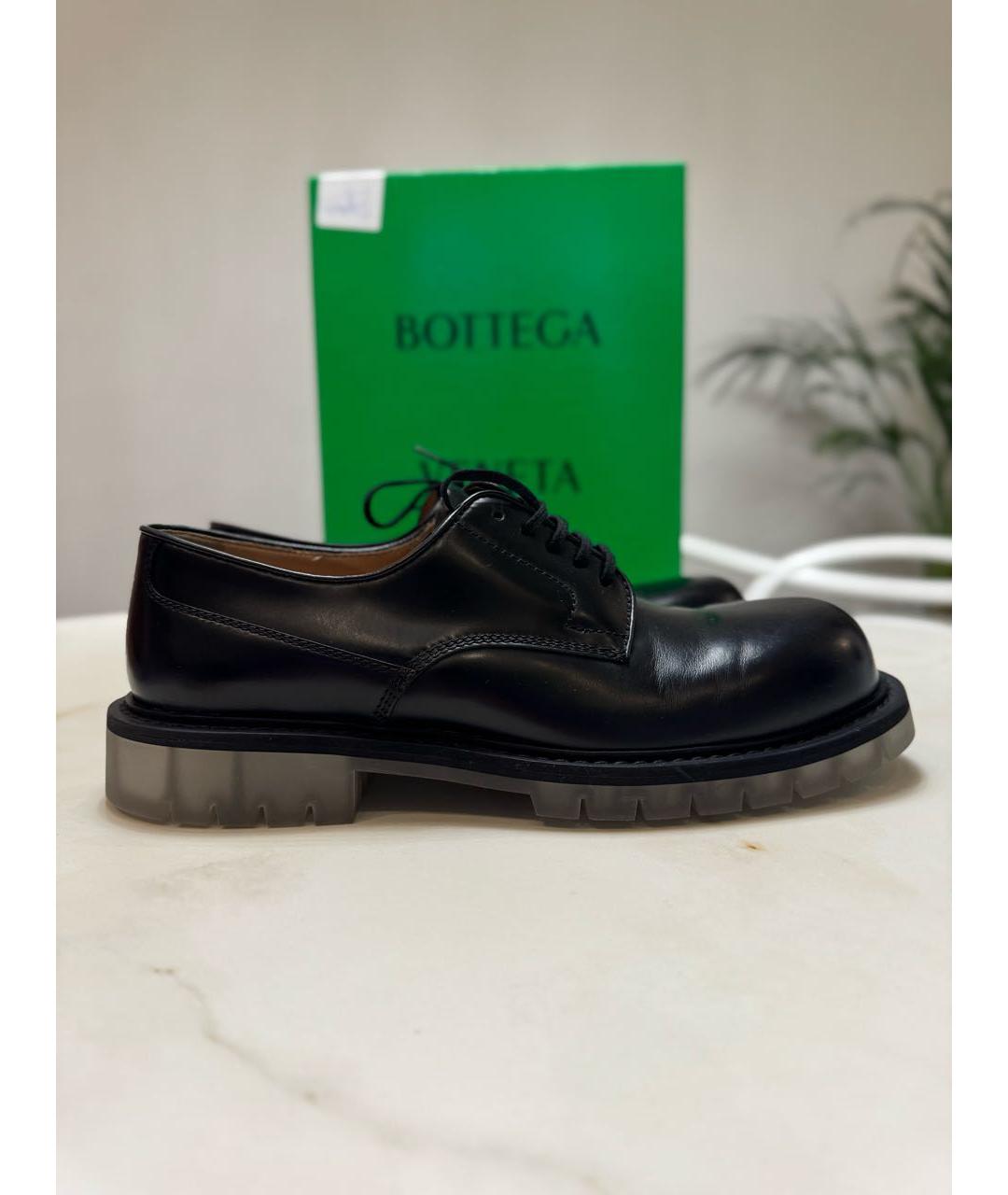 BOTTEGA VENETA Черные кожаные низкие ботинки, фото 8